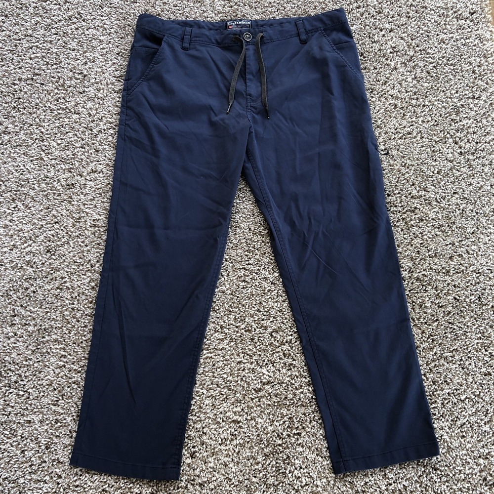 686 Everywhere Pant Mens 36x34 Slim Fit Blue Stretch Drawstrings Technical Nylon